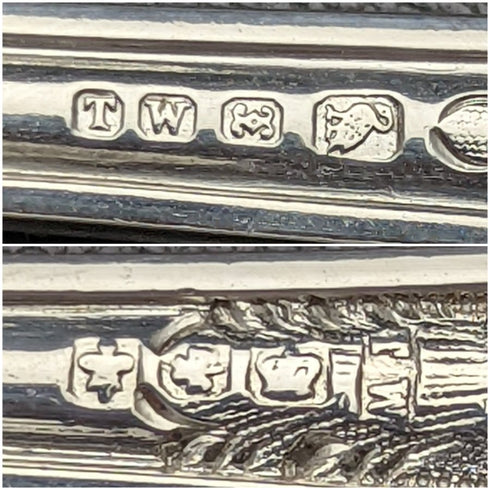 British Antique Silver Plate Berry Serving Spoon Pair